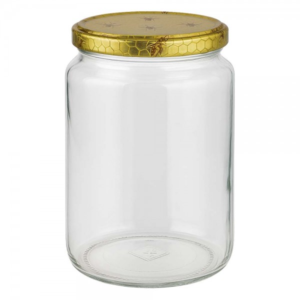 Pot à miel 1000 g avec couvercle motif rayon de miel BasicSeal UNiTWIST