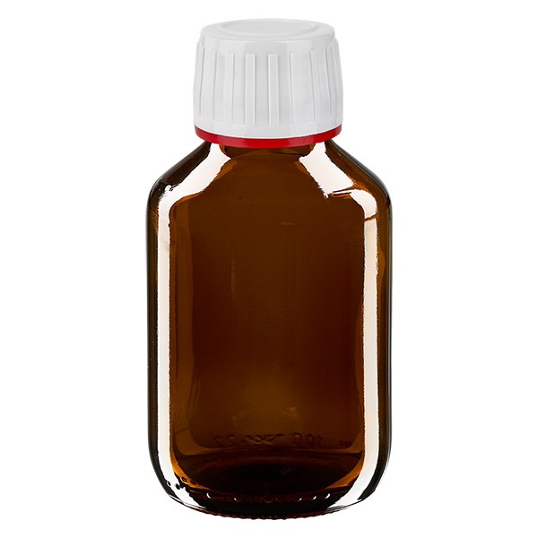 Flacon médical de 100 ml avec bouchon blanc