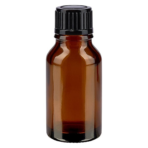 Flacon pharma. ambre 30 ml bouch. à visa noir