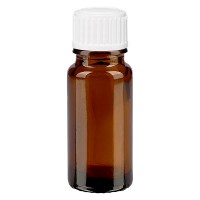 Bruine glazen fles 10ml met wit druppelsluiting 0.8mm St Bruine glazen fles 10ml met wit druppelsluiting 0.8mm St