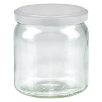 Verre rond 408ml avec couvercle BasicSeal blanc UNiTWIST Verre rond 408ml avec couvercle BasicSeal blanc UNiTWIST