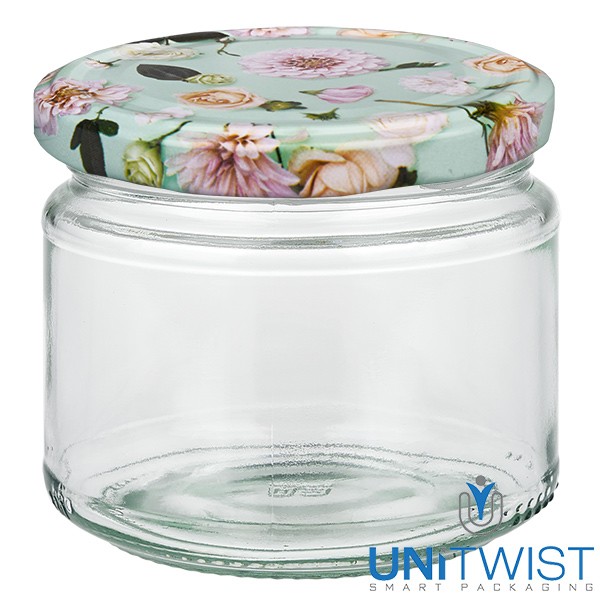 330 ml ronde pot + BasicSeal-deksel bloem mint UNiTWIST®