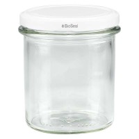 Verre renversé de 350 ml avec couvercle BioSeal blanc UNiTWIST Verre renversé de 350 ml avec couvercle BioSeal blanc UNiTWIST