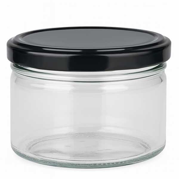 540ml rond glas met BasicSeal deksel zwart UNiTWIST