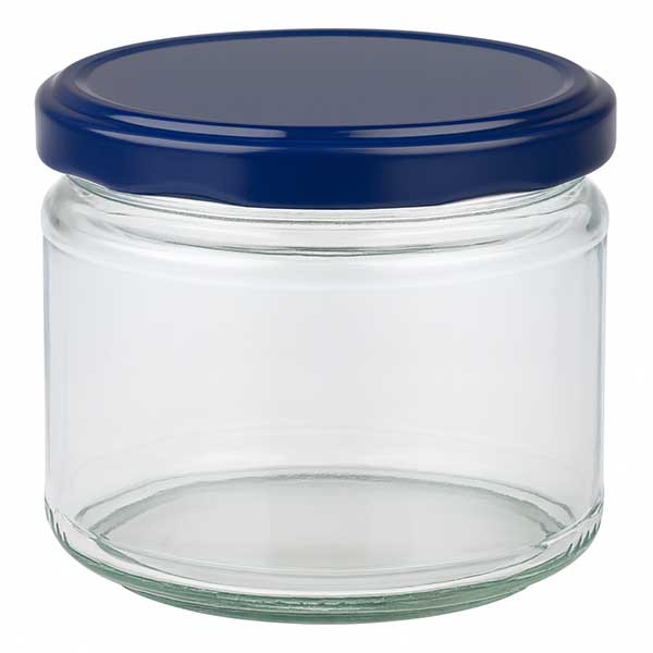 330ml rond glas + BasicSeal deksel blauw UNiTWIST