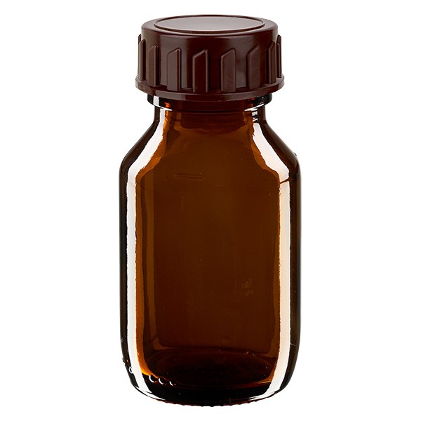 Flacon médical de 50 ml avec bouchon marron
