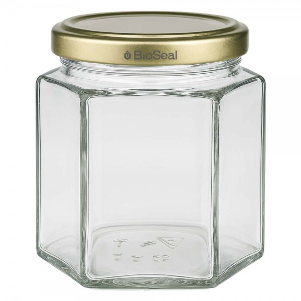 Pot à miel 520 g avec couvercle doré BioSeal UNiTWIST