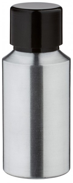 30 ml aluminium fles geslepen incl. schroefdop zwart met conusafdichting