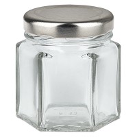 Verre hexagonal de 47ml avec couvercle BasicSeal argenté UNiTWIST Verre hexagonal de 47ml avec couvercle BasicSeal argenté UNiTWIST
