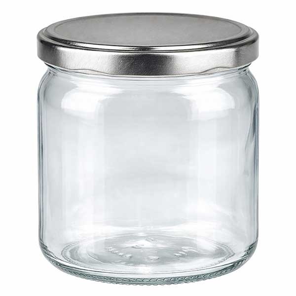 408 ml rond glas met BasicSeal deksel zilver UNiTWiST