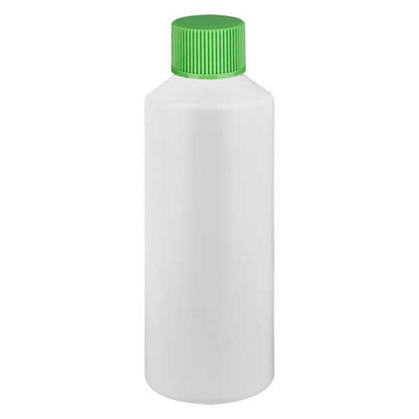 PET cilinderfles 100ml wit met schroefsluiting groen