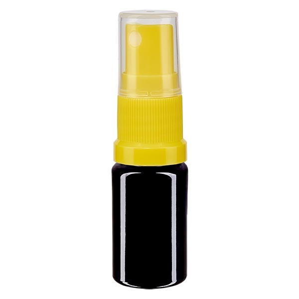 Flacon en verre violet 5 ml DIN18 (verre Miron) avec spray