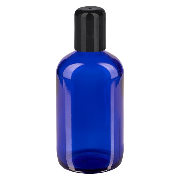 Flacon de déodorant en verre bleu 100 ml, déo à bille vide