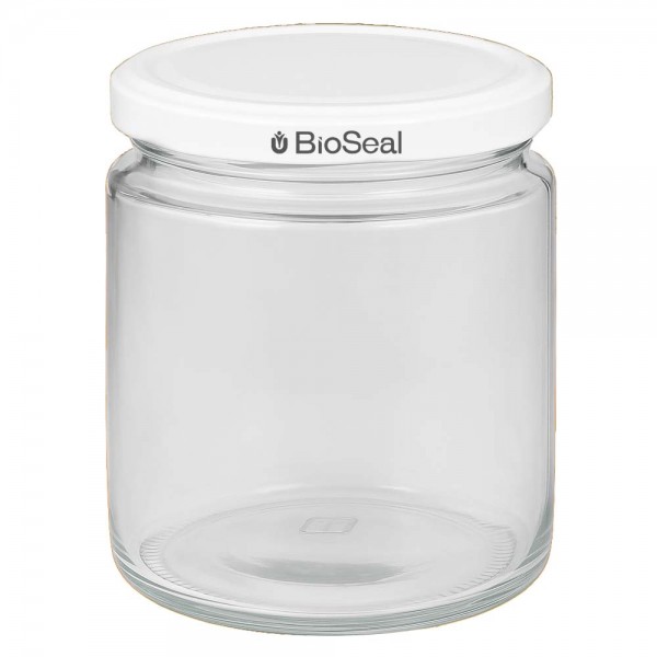 Pot à miel 350 g avec couvercle blanc BioSeal UNiTWIST