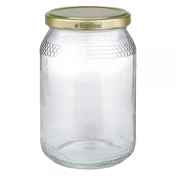 Pot à miel 1260 g avec couvercle doré BioSeal UNiTWIST