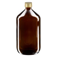 1000 ml Euro-medicijnfles bruin met gouden aluminium sluiting 1000 ml Euro-medicijnfles bruin met gouden aluminium sluiting