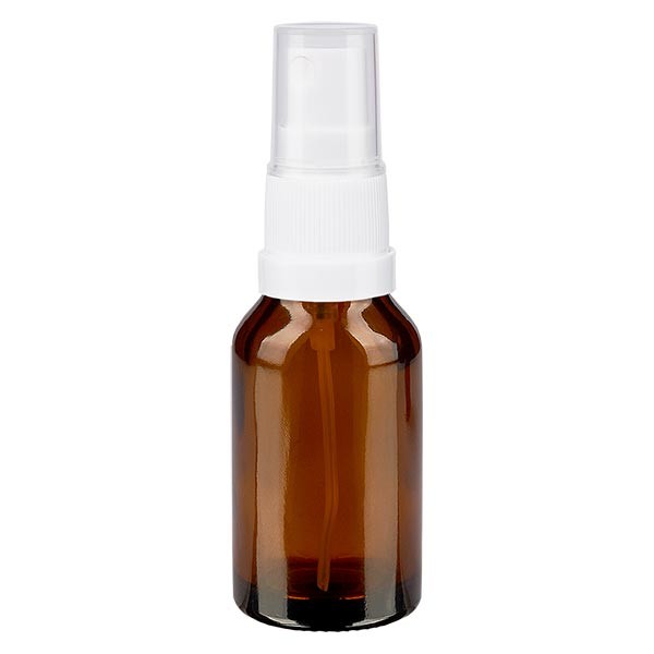 Bruin glazen flessen 30ml met wit pompverstuiver