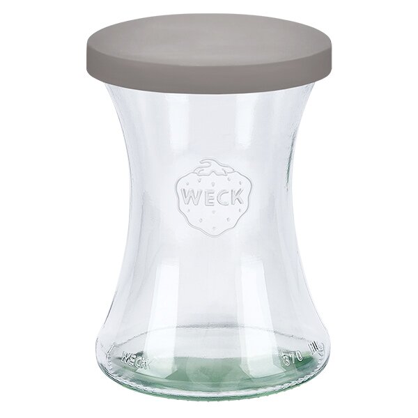 WECK delicatessenglas 370ml met grau siliconenhoes