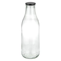 Bouteille de lait 1000ml + couvercle BasicSeal noir UN... Bouteille de lait 1000ml + couvercle BasicSeal noir UN...