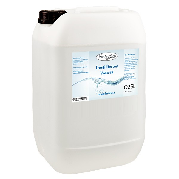 25 liter gedestilleerd water - Aqua dest in blanke premium jerrycan van Doktor Klaus