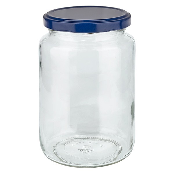 795ml rond glas + BasicSeal deksel blauw UNiTWIST