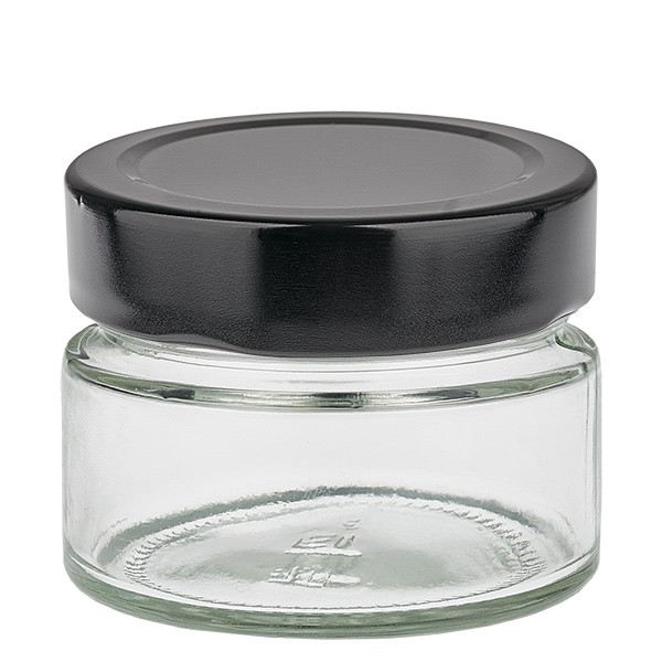 Verre rond 130ml avec couvercle BasicSeal noir UNiTWIST