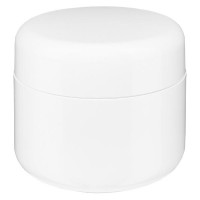 Crèmepot 'Softline' wit 5ml met schroefdop en afdekplaatje Crèmepot 'Softline' wit 5ml met schroefdop en afdekplaatje