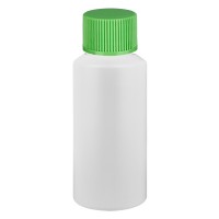 PET cilinderfles 30ml wit met schroefsluiting groen PET cilinderfles 30ml wit met schroefsluiting groen