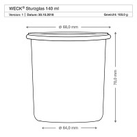 Preview: WECK-mini stortglas 140ml met vershouddeksel Preview: WECK-mini stortglas 140ml met vershouddeksel
