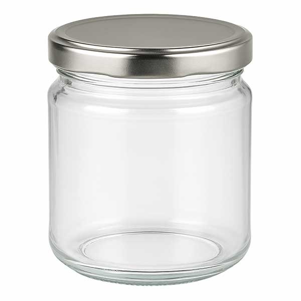 212ml rond glas met BasicSeal deksel zilver UNiTWIST