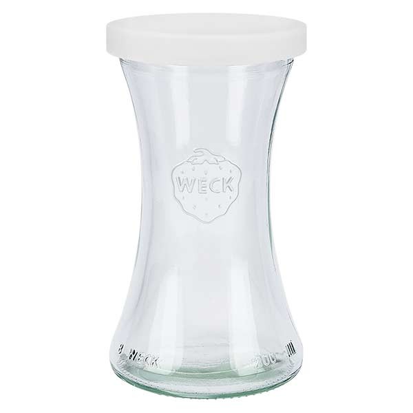 WECK-delicatessenglas 200ml met wit siliconenhoes