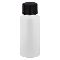 PET cilinderfles 30ml wit met schroefsluiting zwart PET cilinderfles 30ml wit met schroefsluiting zwart