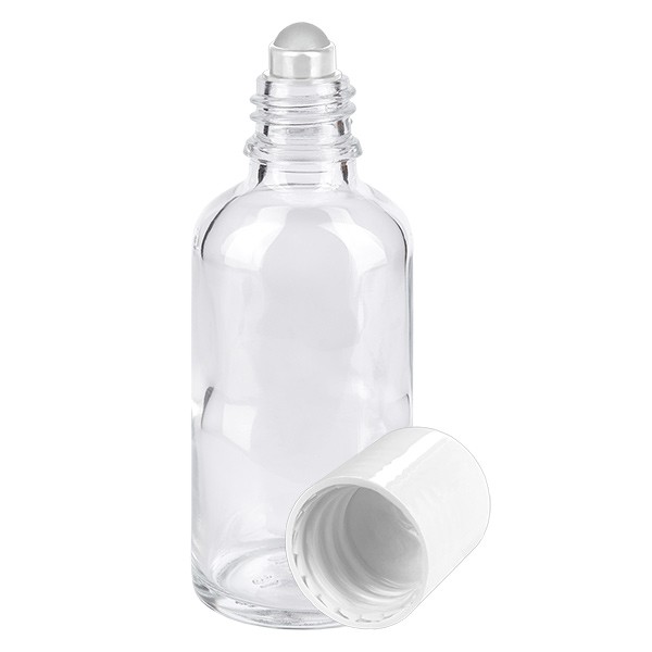 Glas deostick fles helder 50ml, lege deo roller (Roll On)