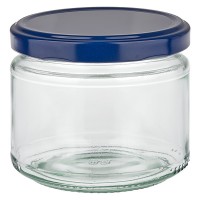 Verre rond 330ml + couvercle BasicSeal bleu UNiTWIST Verre rond 330ml + couvercle BasicSeal bleu UNiTWIST