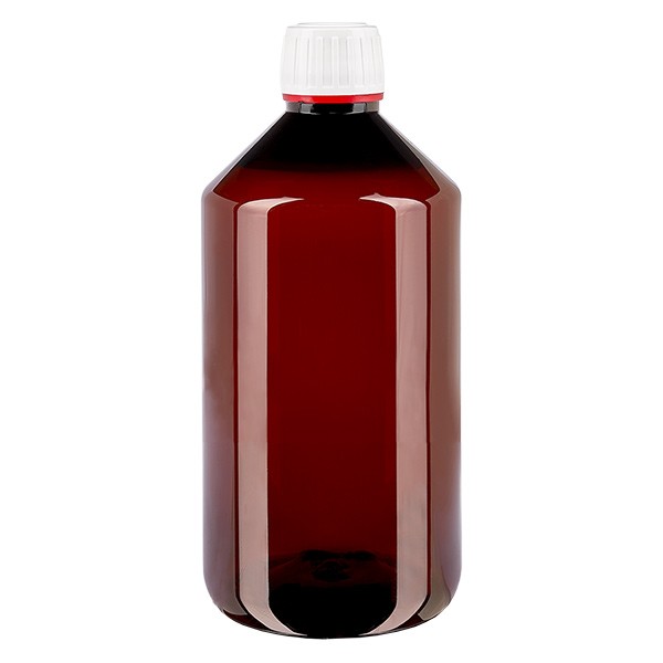 PET-fles 750ml met wit/rode dop OV