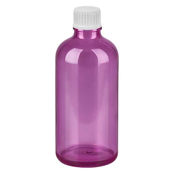 Flacon compte-gouttes 100 ml 0,9 mm blanc avec bouchon standard PurpleLine UT18/100