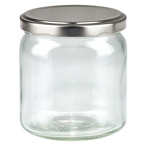 408 ml rond glas met BasicSeal deksel zilver UNiTWiST