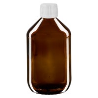500ml Euro-medicijnfles bruin met witte schroefsluiting VR 500ml Euro-medicijnfles bruin met witte schroefsluiting VR