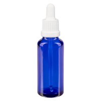 Pipetfles blauw 30ml, pipet wit/wit VR Pipetfles blauw 30ml, pipet wit/wit VR