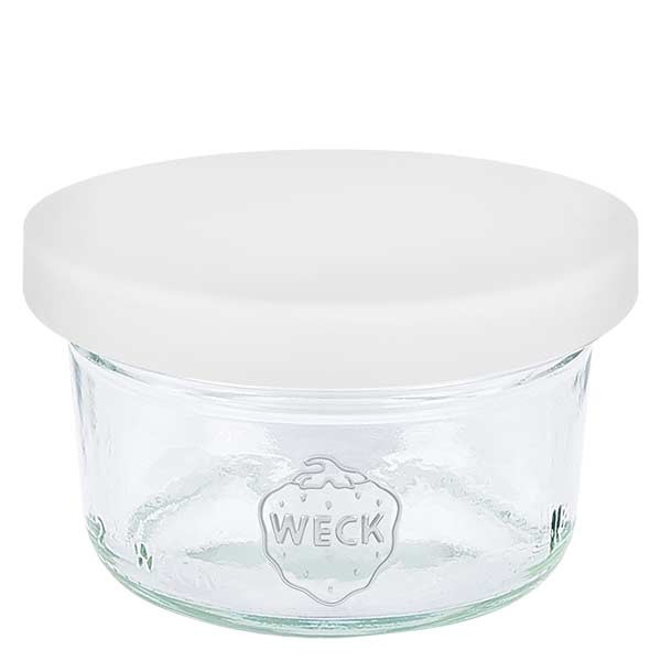 WECK-mini stortglas 50ml met wit siliconenhoes