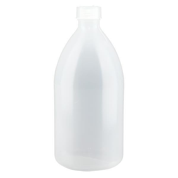 Flacon 1000 ml à col étroit, avec bouchon