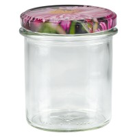 350ml trommelglas + BasicSeal deksel bloesemdecor UNiTWiST 350ml trommelglas + BasicSeal deksel bloesemdecor UNiTWiST