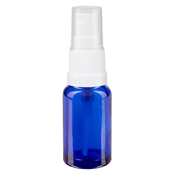 Blauwe glazen flessen 10ml met wit pompverstuiver