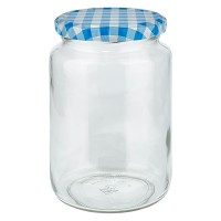 795ml rond glas + BasicSeal deksel blauw/wit UNiTWiST 795ml rond glas + BasicSeal deksel blauw/wit UNiTWiST