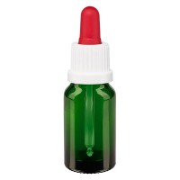 Pipetfles groen 10ml, pipet wit/rood VR Pipetfles groen 10ml, pipet wit/rood VR