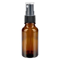 Bruin glazen flessen 20ml met zwart pompverstuiver Bruin glazen flessen 20ml met zwart pompverstuiver