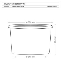 Preview: WECK-mini stortglas 50ml met houten bal Preview: WECK-mini stortglas 50ml met houten bal