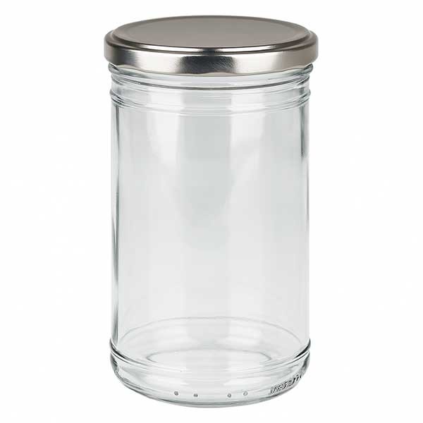 1053ml trommelglas + BasicSeal deksel zilver mat UNiTWIST