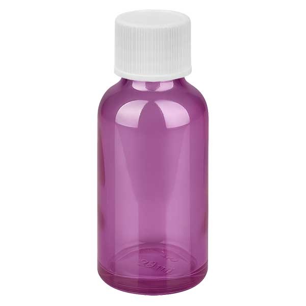 Flacon de 30 ml, bouchon à vis blanc de 11 mm avec fermeture standard PurpleLine UT18/30