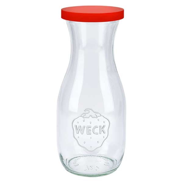 WECK-sapfles 530ml met rood siliconenhoes